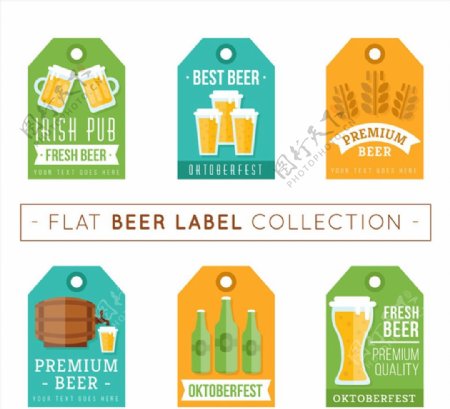 彩色啤酒标签图片