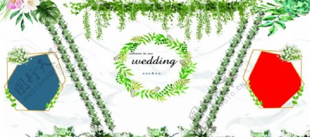 大理石绿色婚礼背景图片