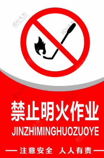 标示牌警示牌禁止明火作业图片