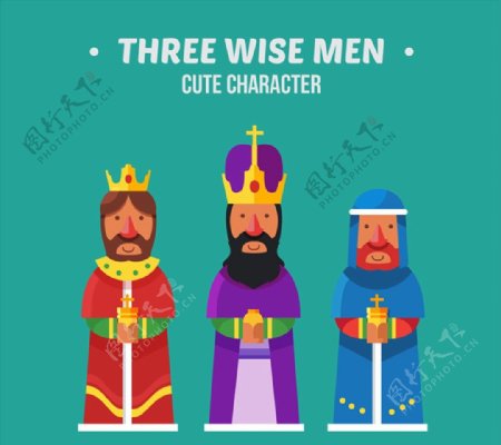 卡通三个国王图片
