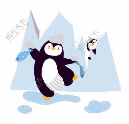 企鹅插画图片