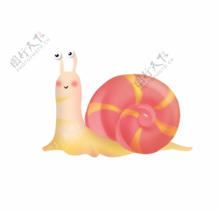 粉色卡通蜗牛图片