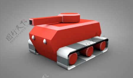 C4D模型像素坦克图片