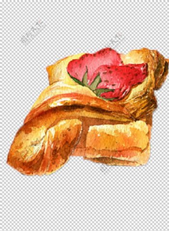 草莓面包图片
