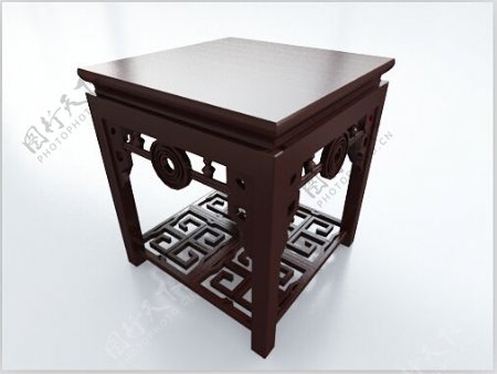 中式方桌3d模型下载