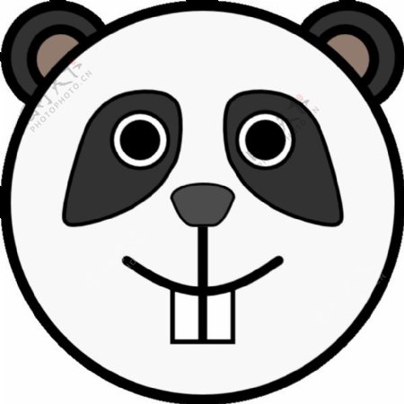 熊猫的脸圆剪贴画