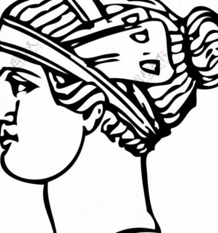 古希腊的短发型矢量图形