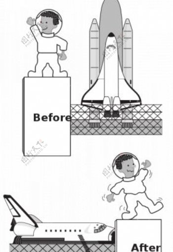 航天飞机和astronout矢量图像