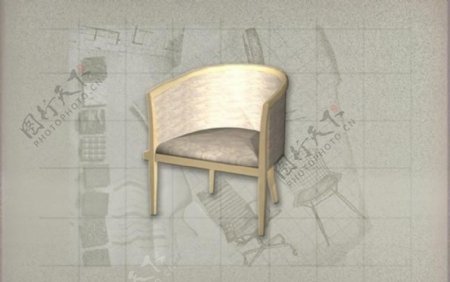酒店风格家具椅子A0393D模型