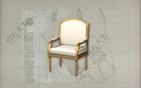 酒店风格家具椅子B0403D模型