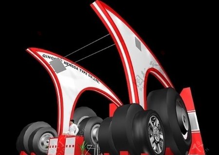 轮胎展会3Dmax设计模型