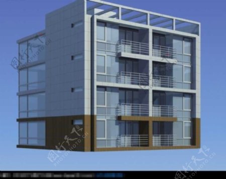 框架式多层城市住宅3d建筑模型