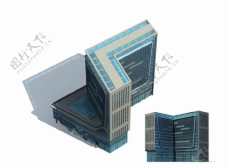 3D高层大厦建筑群模型设计