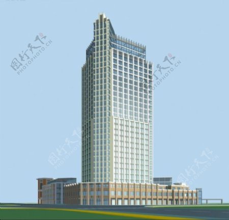 公共建筑高层商业大厦3D模型