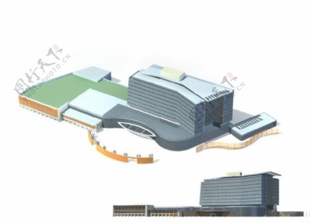 时尚多层公建建筑3D模型