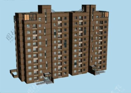 塔式双联排小高层住宅楼模型