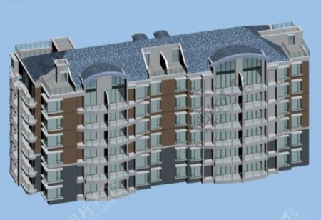 华贵典雅风格住宅楼3D模型下载