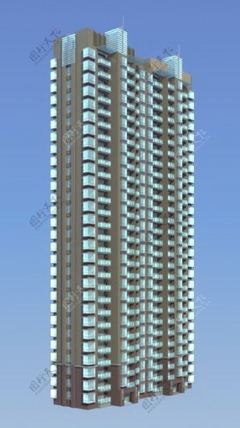 两联排塔式住宅楼模型
