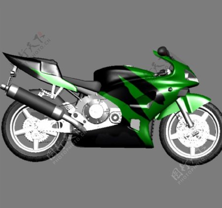 绿色越野摩托
