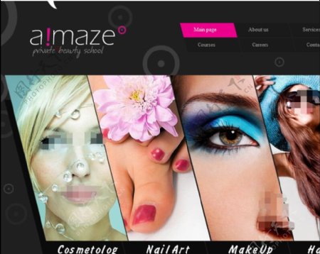 化妆网页设计flash网站模板