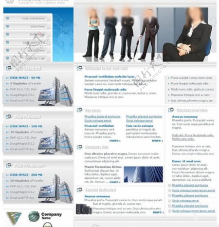 虚拟主机租售业务网站模板图片