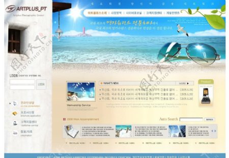 沙滩休闲企业网站模板PSD分层无网页源码图片