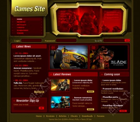 游戏类网站模版源文件图片