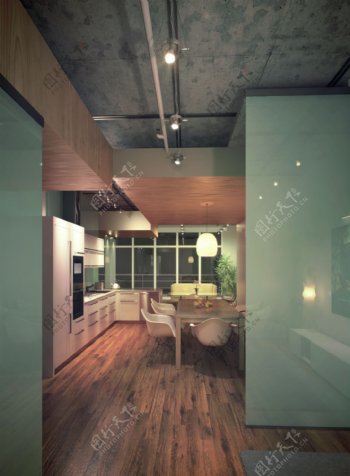 家居小空间实用厨房餐厅一体化