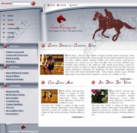 赛马俱乐部网页模板