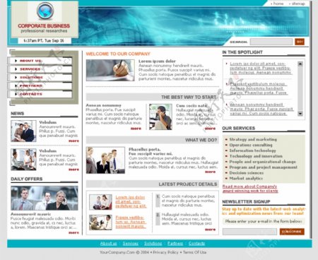 欧美企业商务交流网页模板
