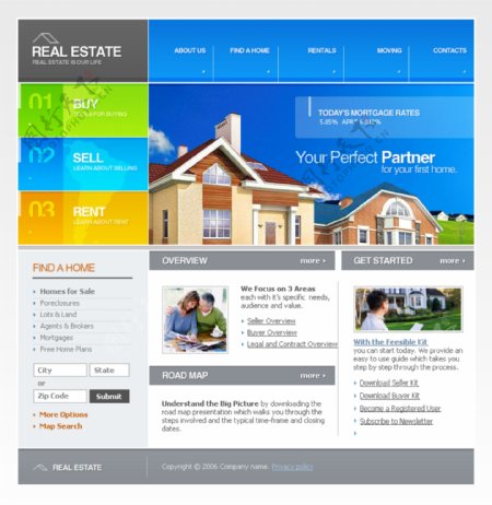 房屋出售中介网页模板