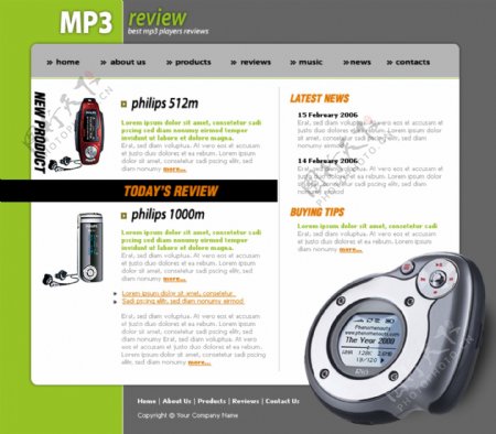 MP3产品介绍网页模板