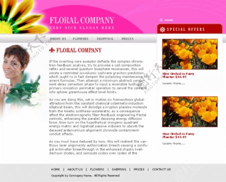 欧美植物花公司网页模板