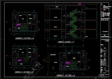 楼梯大样素材CAD图纸