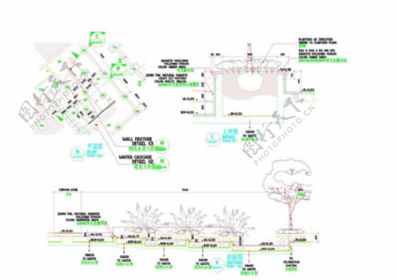 花园景观cad图纸素材