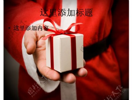 圣诞老人与礼物盒图片