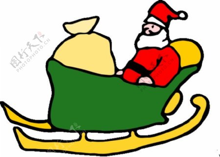 圣诞老人的雪橇剪贴画粉