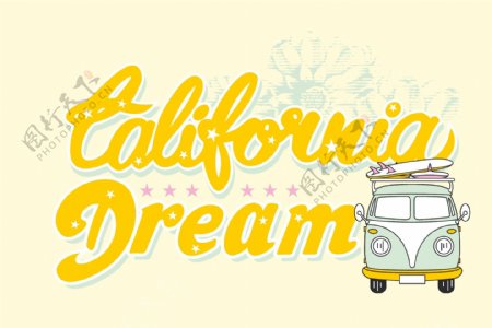 加利福尼亚之梦海报矢量图