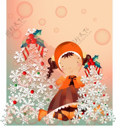 圣诞节主题韩国iclickart四季可爱女孩专辑图片