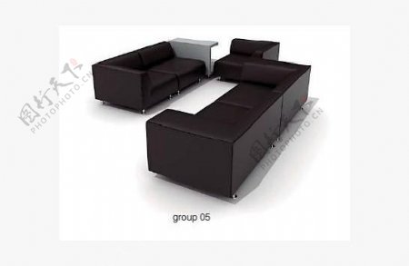 黑色现代沙发