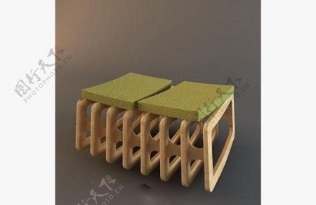 田园凳子3d模型