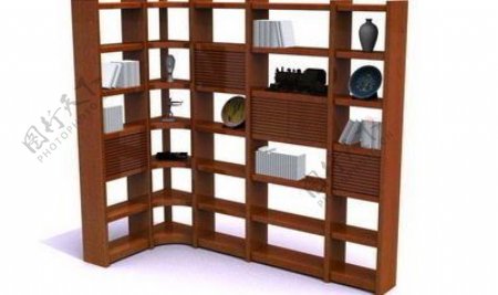 实木书架3D模型