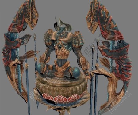 最终幻想12模型专集召唤兽金牛座轮回王带贴图