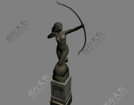 女弓箭手的广场雕塑模型