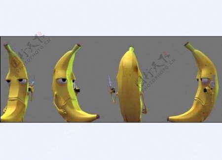 表情的香蕉模型