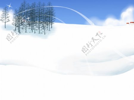 白雪皑皑卡通背景