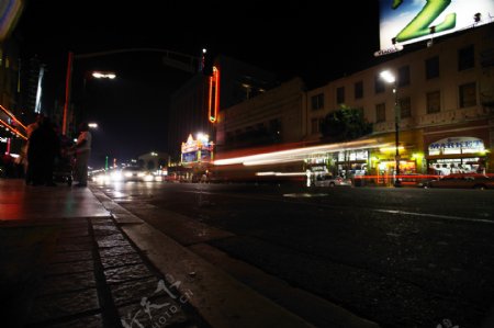 美国夜晚的道路图片