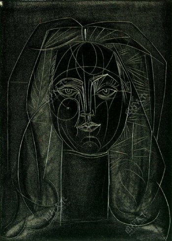 1946PortraitdeFran鍣奿seaulongcouI西班牙画家巴勃罗毕加索抽象油画人物人体油画装饰画