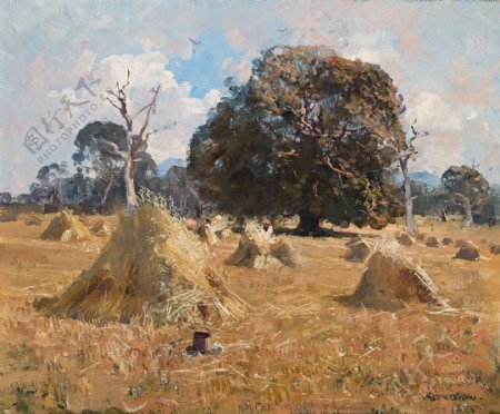 ArthurStreetonOatHarvest澳大利亚画家ArthurStreeton印象派风景油画装饰画
