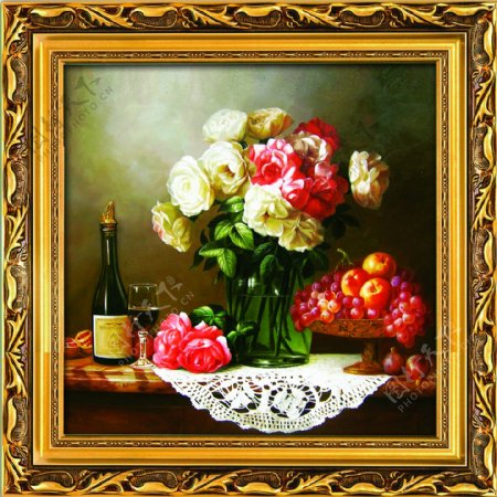 81513800012花卉水果蔬菜器皿静物印象画派写实主义油画装饰画